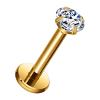 Tytanowy labret z kamieniem moissanite