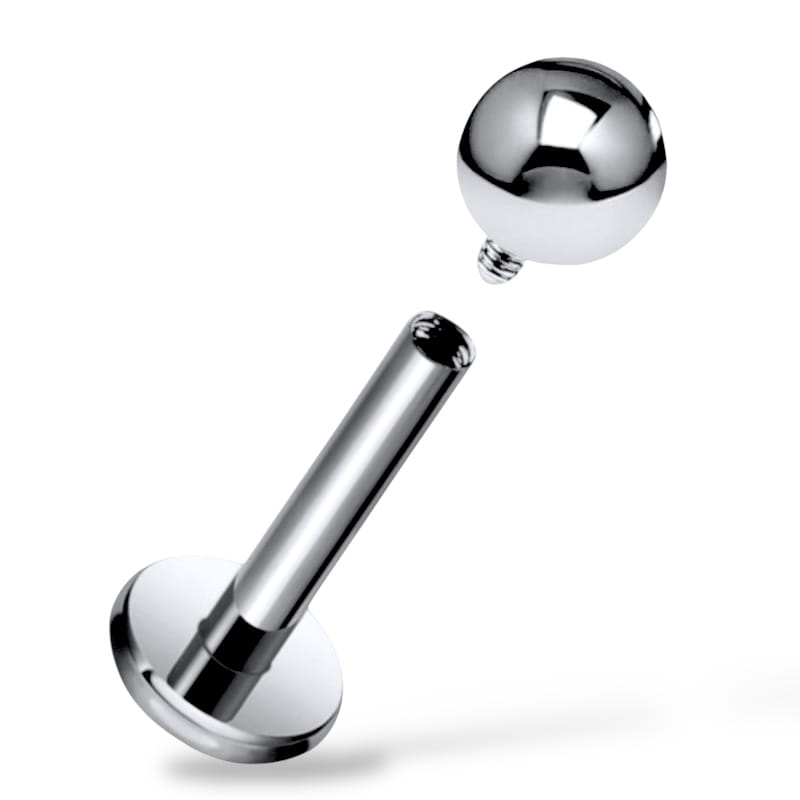 Tytanowy labret z gwintem wewnętrznym