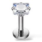 Tytanowy Labret z kwadratową cyrkonią