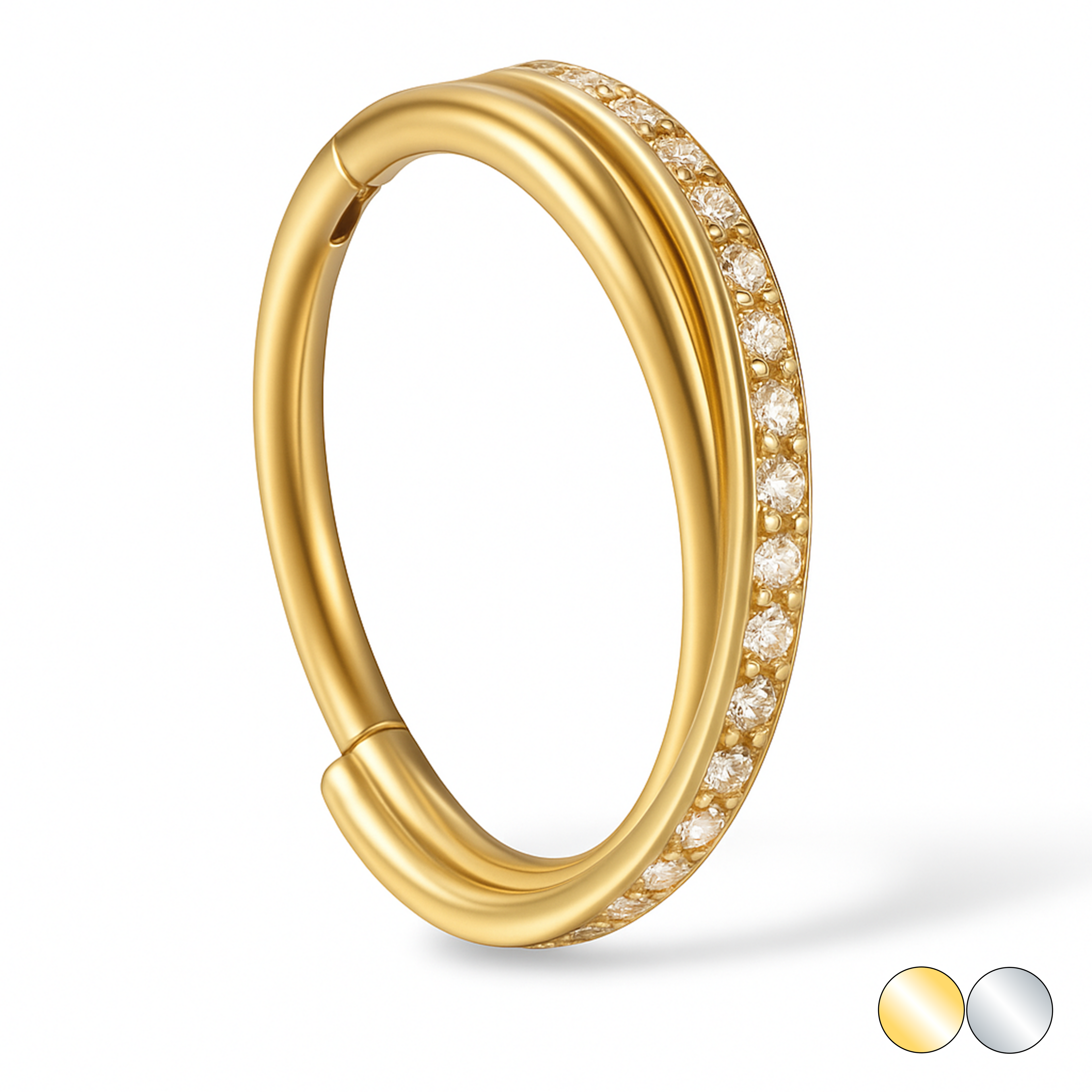 Tytanowy Clicker przeplatany z cyrkoniami.