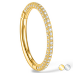 Tytanowy kolczyk clicker z cyrkoniami z trzech stron