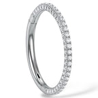 Tytanowy kolczyk clicker z cyrkoniami z trzech stron