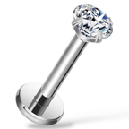 Tytanowy labret z kamieniem moissanite